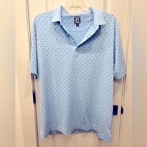FootJoy Light Blue Men's Polo Shirt‎ cubed pattern size 2XL
